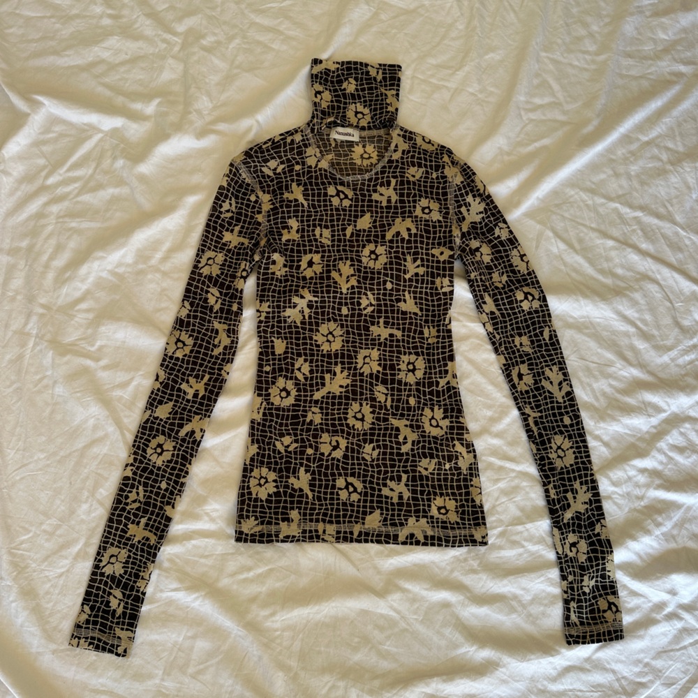 Nanushka Mesh Turtleneck Top